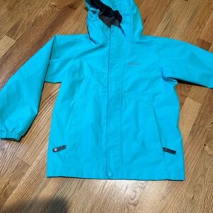 Marmot girls teal gortex rain Jacket- size medium( 8-10 years)